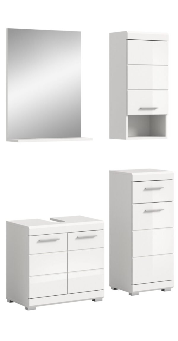 Xonox combinação de banho - imitação branco e branco brilhante moldado, 112x191x34 cm
