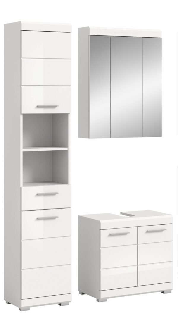 Xonox combinação de banho - imitação branco e branco brilhante moldado, 112x191x34 cm