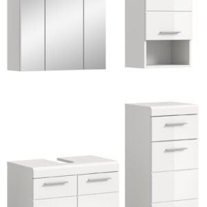 Xonox combinação de banho - imitação branco e branco brilhante moldado, 112x191x34 cm