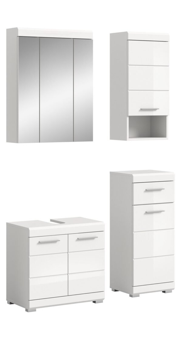 Xonox combinação de banho - imitação branco e branco brilhante moldado, 112x191x34 cm