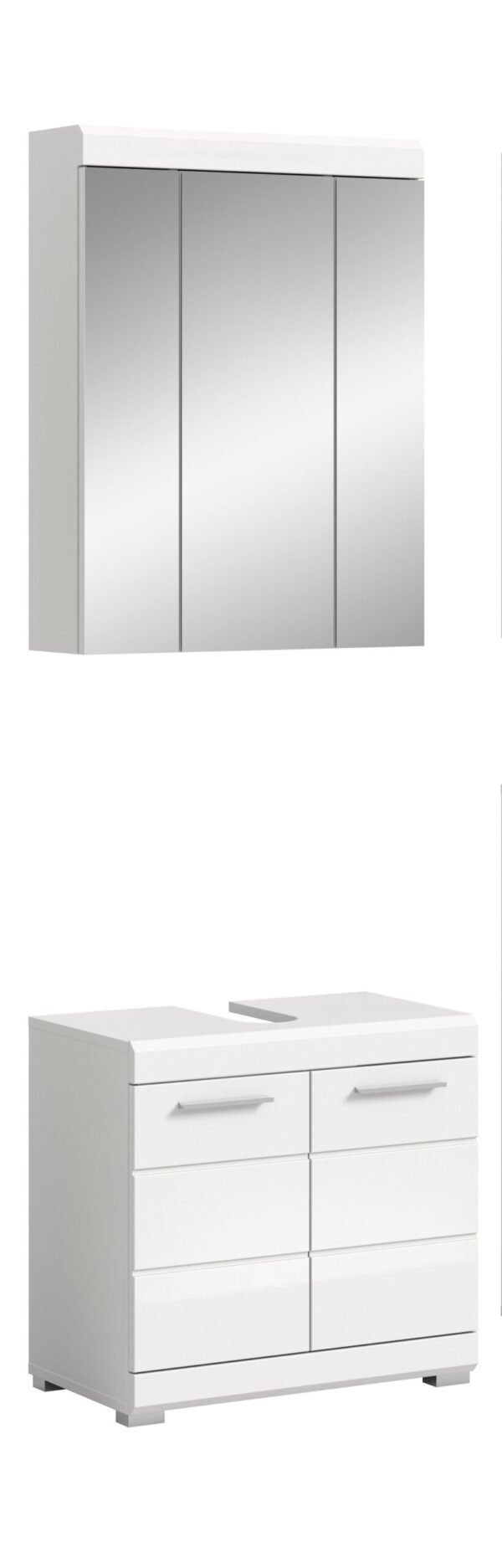 Xonox combinação de banho - imitação branco e branco brilhante moldado, 60x191x34 cm