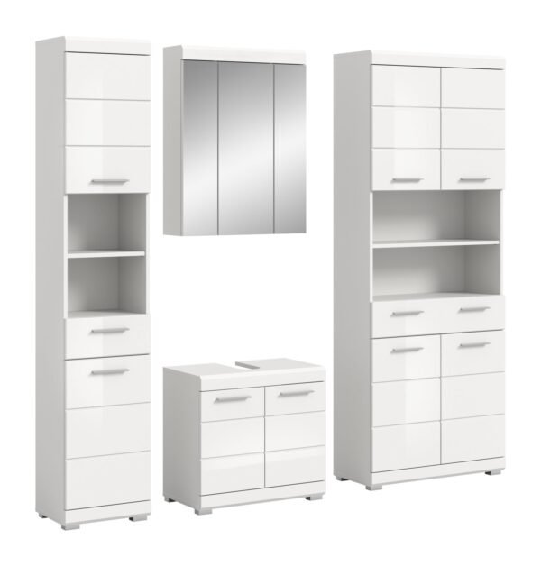 Xonox combinação de banho - imitação branco e branco brilhante moldado, 186x191x34 cm