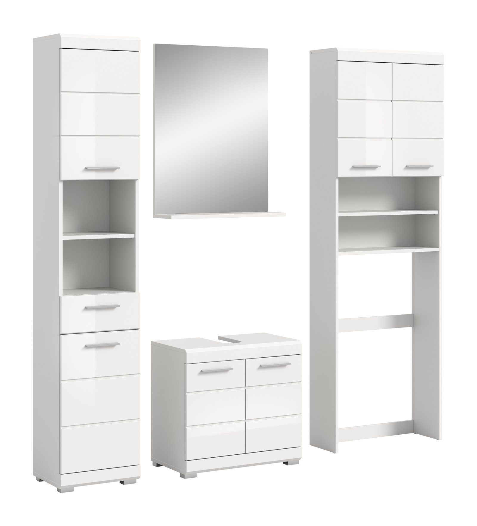 Xonox combinação de banho - imitação branco e branco brilhante moldado, 190x191x34 cm