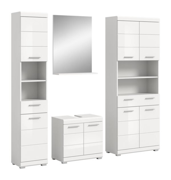 Xonox combinação de banho - imitação branco e branco brilhante moldado, 186x191x34 cm