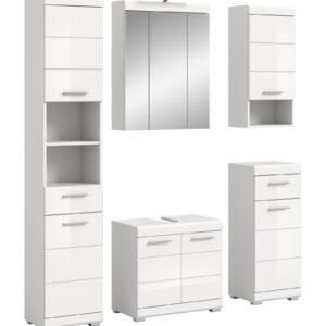 Xonox combinação de banho - imitação branco e branco brilhante moldado, 164x191x34 cm