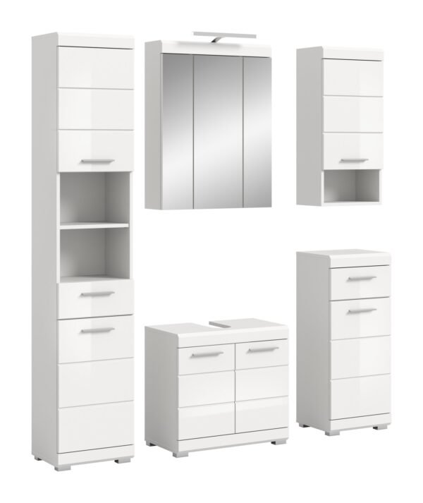 Xonox combinação de banho - imitação branco e branco brilhante moldado, 164x191x34 cm