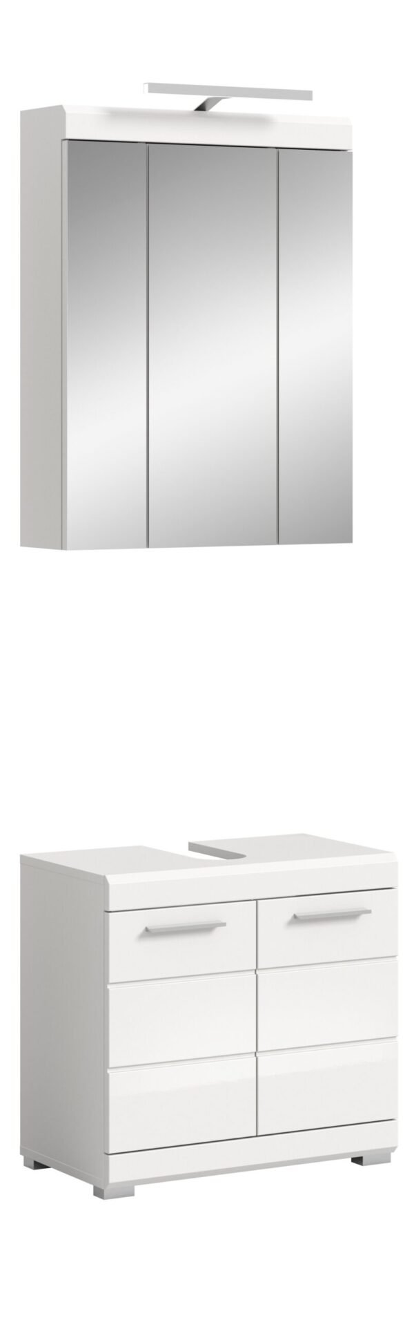 Xonox combinação de banho - imitação branco e branco brilhante moldado, 60x191x34 cm