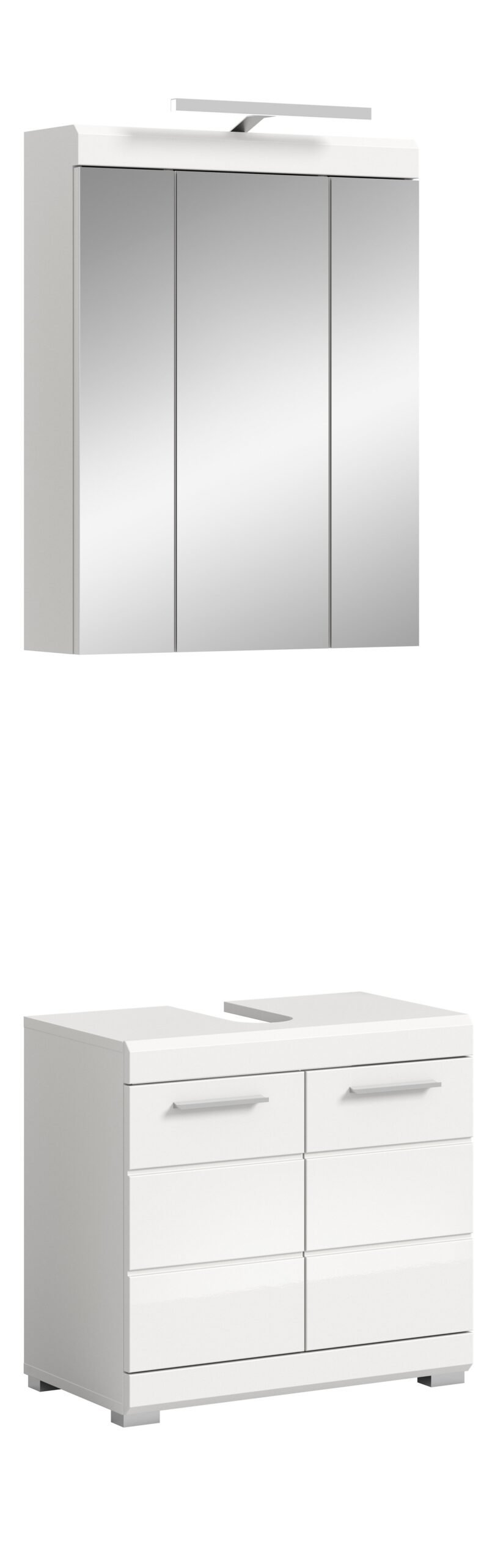 Xonox combinação de banho - imitação branco e branco brilhante moldado, 60x191x34 cm