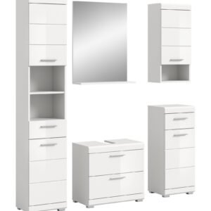 Xonox combinação de banho - imitação branco e branco brilhante moldado, 164x191x34 cm