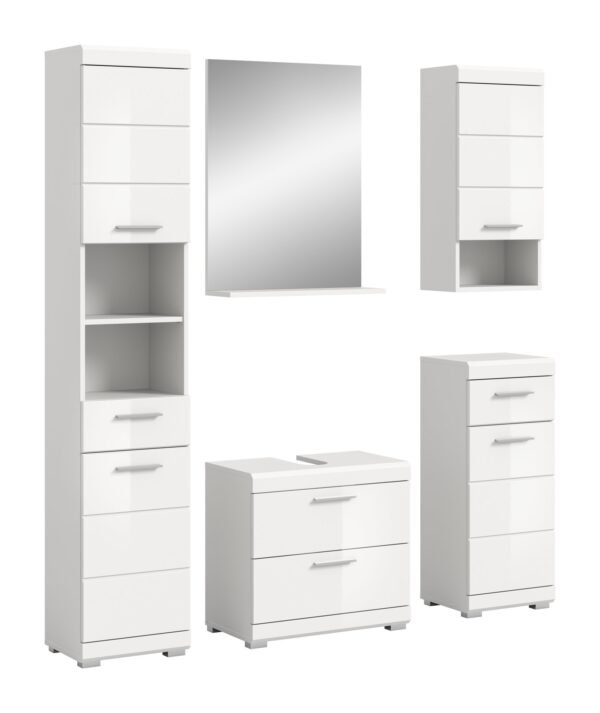 Xonox combinação de banho - imitação branco e branco brilhante moldado, 164x191x34 cm