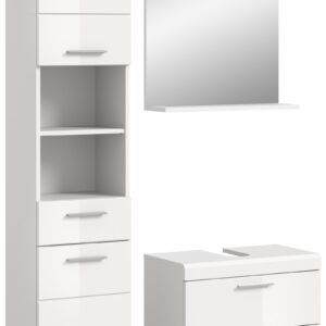 Xonox combinação de banho - imitação branco e branco brilhante moldado, 112x191x34 cm