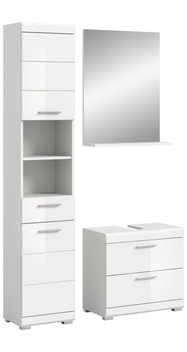 Xonox combinação de banho - imitação branco e branco brilhante moldado, 112x191x34 cm