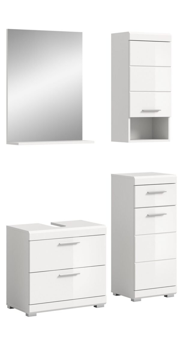 Xonox combinação de banho - imitação branco e branco brilhante moldado, 112x191x34 cm