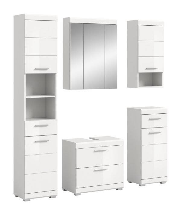Xonox combinação de banho - imitação branco e branco brilhante moldado, 164x191x34 cm