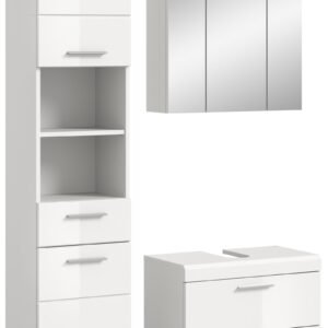 Xonox combinação de banho - imitação branco e branco brilhante moldado, 112x191x34 cm