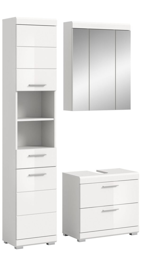 Xonox combinação de banho - imitação branco e branco brilhante moldado, 112x191x34 cm