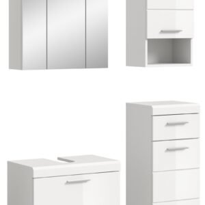 Xonox combinação de banho - imitação branco e branco brilhante moldado, 112x191x34 cm