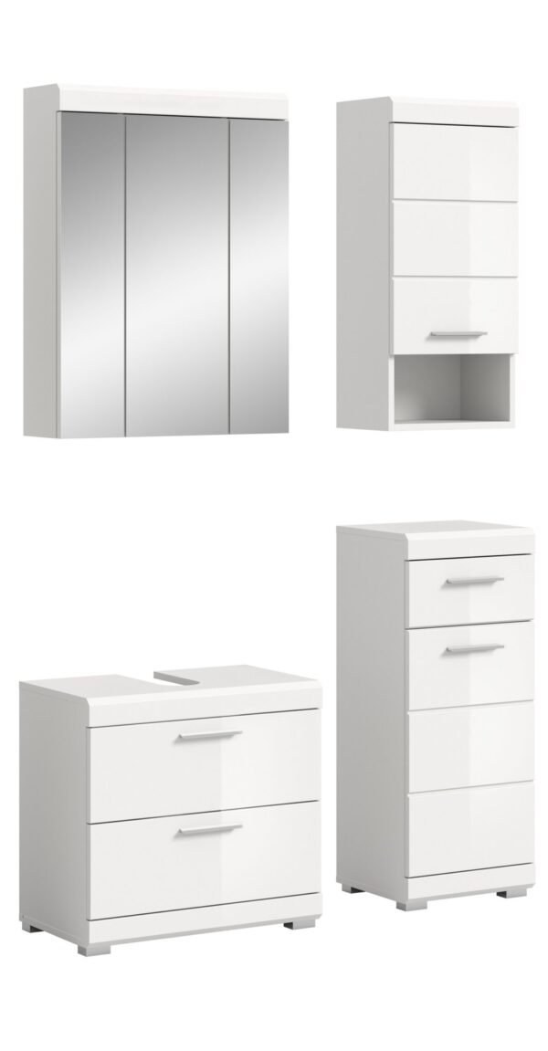 Xonox combinação de banho - imitação branco e branco brilhante moldado, 112x191x34 cm