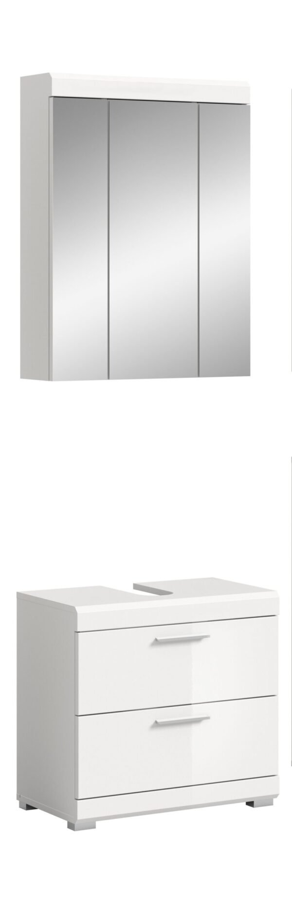 Xonox combinação de banho - imitação branco e branco brilhante moldado, 60x191x34 cm