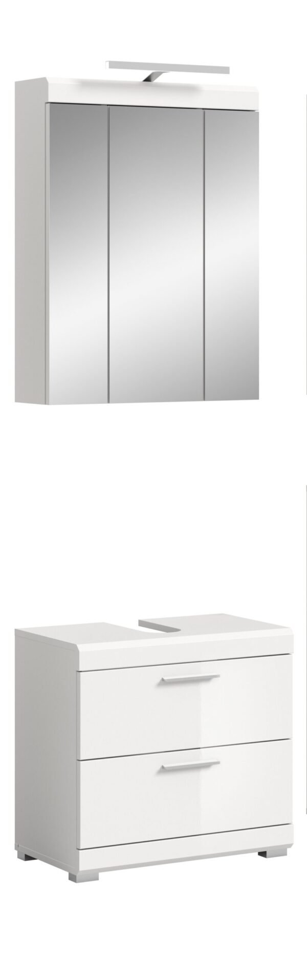 Xonox combinação de banho - imitação branco e branco brilhante moldado, 60x191x34 cm