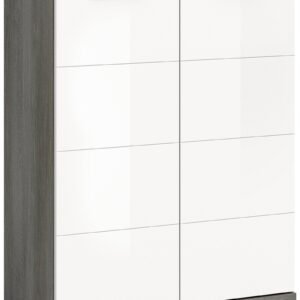 Xonox sapateira - prateado fumo acabamento e branco brilhante moldado, 90x120x37 cm