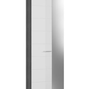 Xonox Roupeiro - prateado fumo acabamento e branco brilhante moldado, 62x197x37 cm