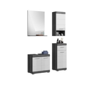 Xonox combinação de banho - prateado fumo acabamento e brilhante branco moldado, 112x191x34 cm