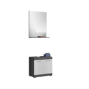 Xonox combinação de banho - prateado fumo acabamento e brilhante branco moldado, 60x191x34 cm