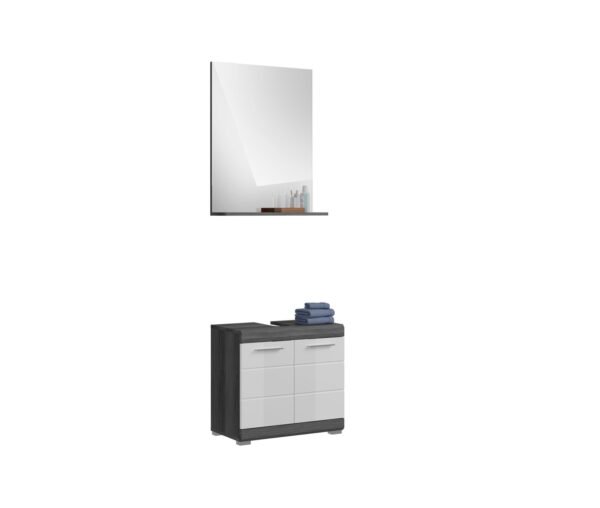 Xonox combinação de banho - prateado fumo acabamento e brilhante branco moldado, 60x191x34 cm