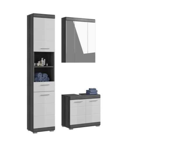 Xonox combinação de banho - prateado fumo acabamento e brilhante branco moldado, 112x191x34 cm