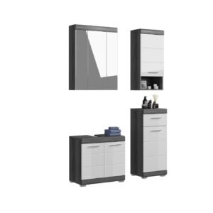 Xonox combinação de banho - prateado fumo acabamento e brilhante branco moldado, 112x191x34 cm
