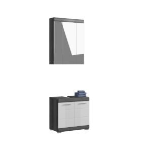 Xonox combinação de banho - prateado fumo acabamento e brilhante branco moldado, 60x191x34 cm
