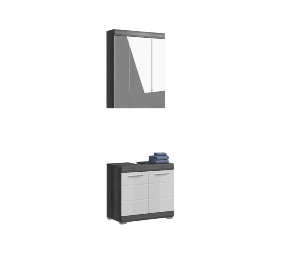 Xonox combinação de banho - prateado fumo acabamento e brilhante branco moldado, 60x191x34 cm