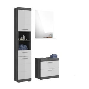 Xonox combinação de banho - prateado fumo acabamento e brilhante branco moldado, 112x191x34 cm