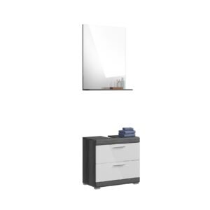 Xonox combinação de banho - prateado fumo acabamento e brilhante branco moldado, 60x191x34 cm