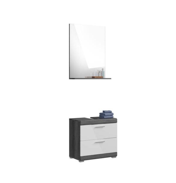 Xonox combinação de banho - prateado fumo acabamento e brilhante branco moldado, 60x191x34 cm