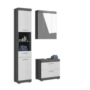 Xonox combinação de banho - prateado fumo acabamento e brilhante branco moldado, 112x191x34 cm