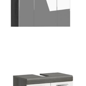 Xonox Conjunto de banho com rodízios - brilhante branco, moldado, 60x191x34 cm