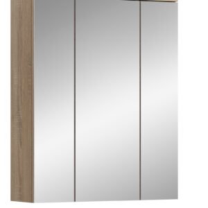 Xonox Armário com espelho e iluminação - branco brilhante e Carvalho Sonoma claro, 60x79x18 cm