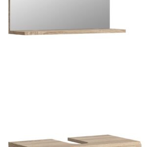 Xonox combinação de banho - Carvalho Sonoma claro e branco brilhante moldado, 60x191x34 cm