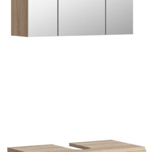 Xonox combinação de banho - Carvalho Sonoma claro e branco brilhante moldado, 60x191x34 cm