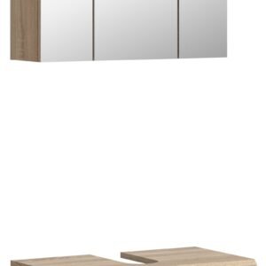 Xonox combinação de banho - Carvalho Sonoma claro e branco brilhante moldado, 60x191x34 cm