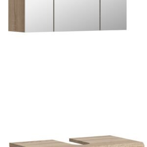 Xonox combinação de banho - Carvalho Sonoma claro e branco brilhante moldado, 60x191x34 cm