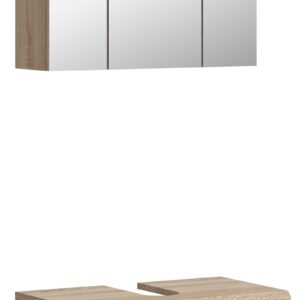Xonox combinação de banho - Carvalho Sonoma claro e branco brilhante moldado, 60x191x34 cm