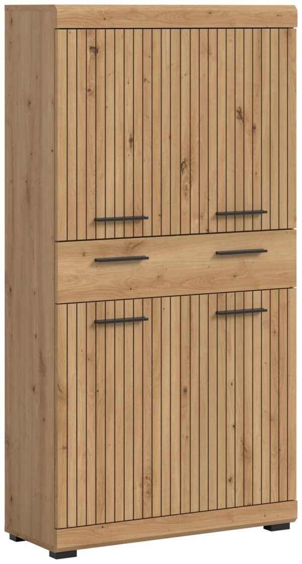 Xonox Armário de altura média - Artisan detalhes pretos, 74x141x31 cm