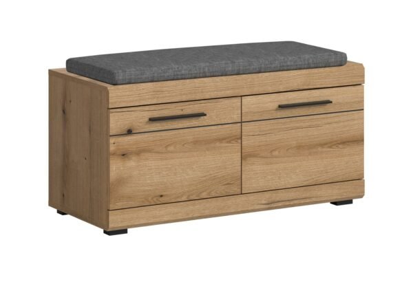 Xonox Banco com almofada de assento - acabamento carvalho Evoke, 90x44x40 cm