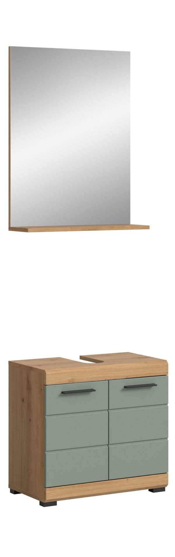 Xonox combinação de banho - sálvia e acabamento carvalho artisan, 60x191x34 cm
