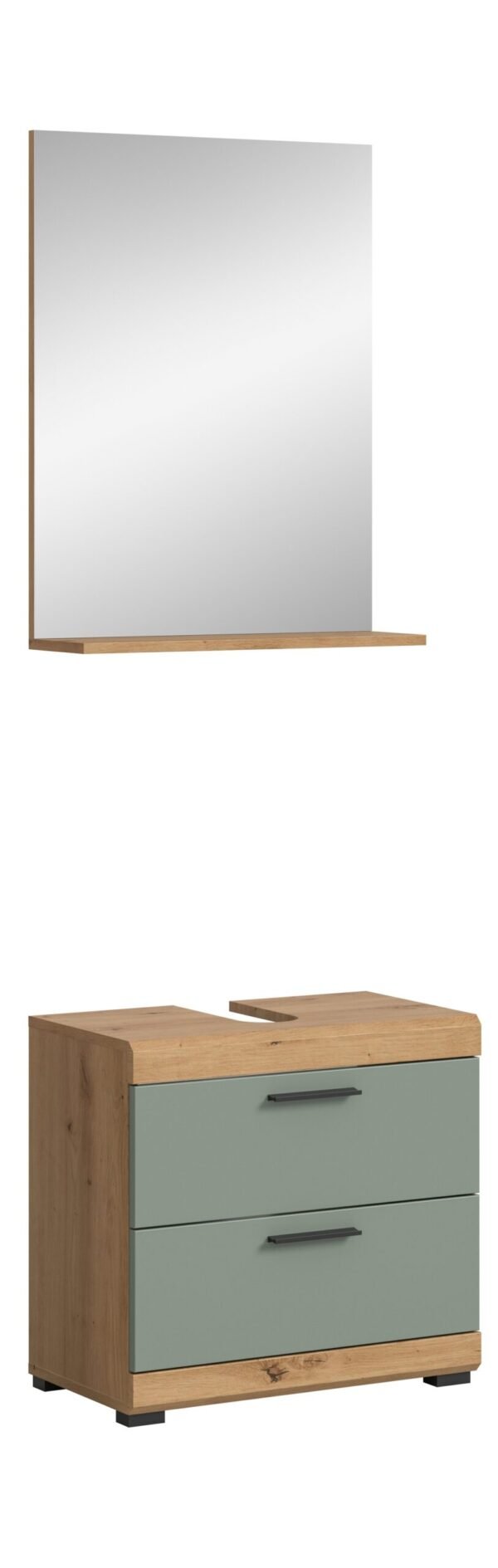 Xonox combinação de banho - sálvia e acabamento carvalho artisan, 60x191x34 cm