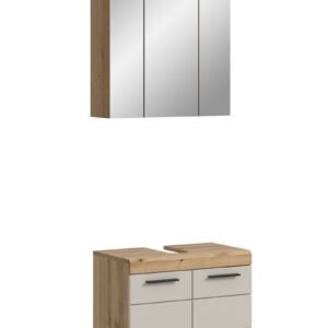 Xonox Conjunto de banho com rodízios - - Evoke Carvalho e Caxemira mate, 60x191x34 cm