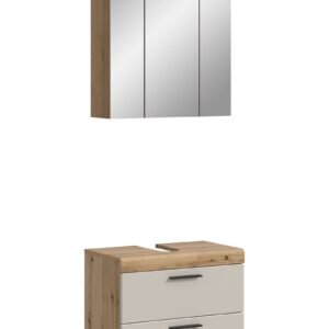 Xonox Conjunto de banho com rodízios - - Evoke Carvalho e Caxemira mate, 60x191x34 cm